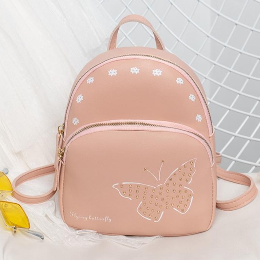 

LW Butterfly Print Backpack, Pink2