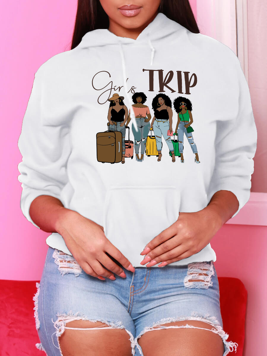 

LW Figure Letter Print Hoodie, White