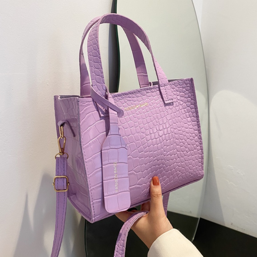 

LW BASICS Embossed Adjustable Strap Messenger Bag, Purple