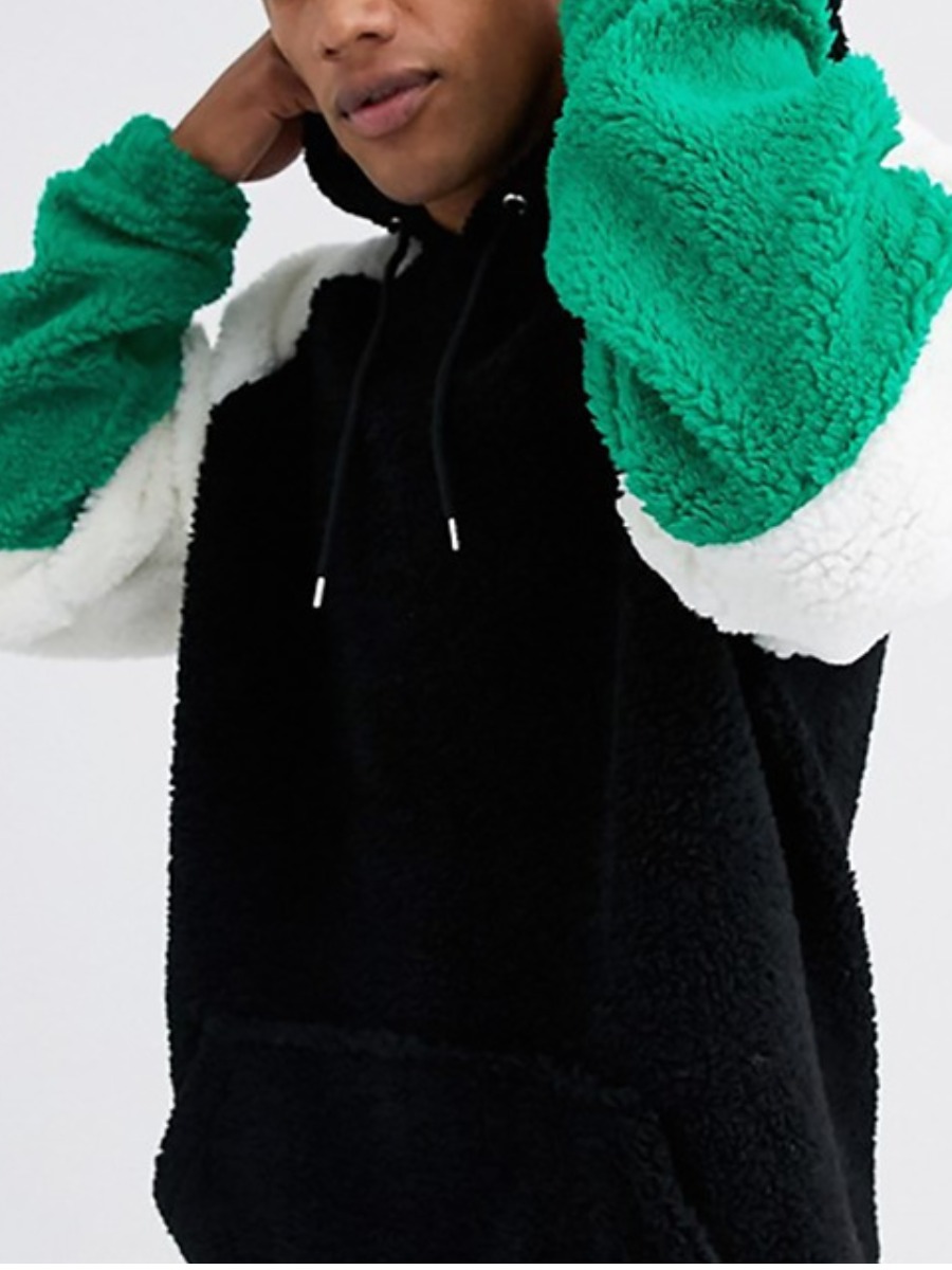 

LW Men Color-lump Plush Hoodie, Multi