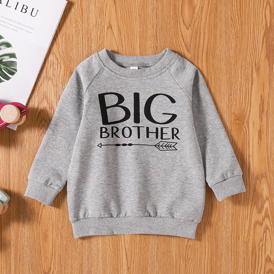 

LW COTTON Boy Arrow Letter Print Sweatshirt, Grey