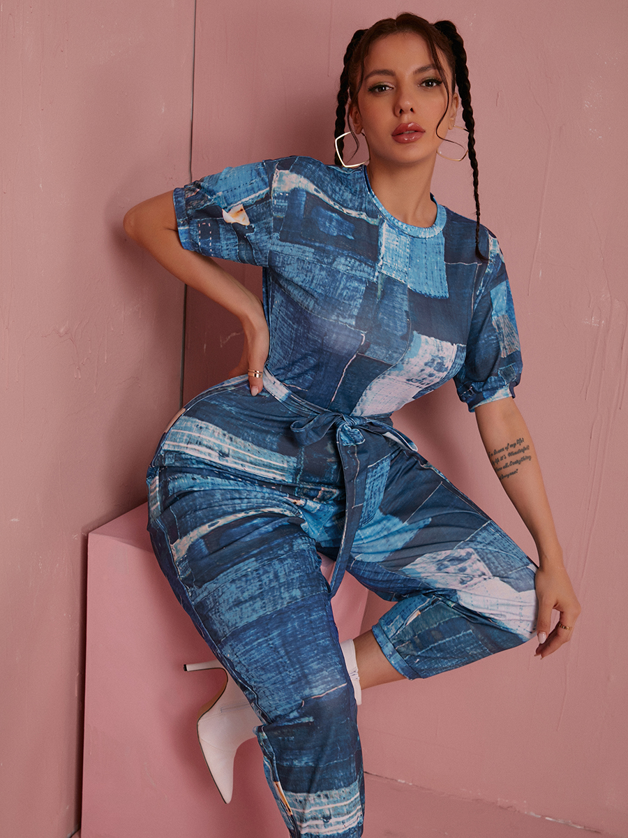 LW Bandage Design Patchwork Jumpsuit
