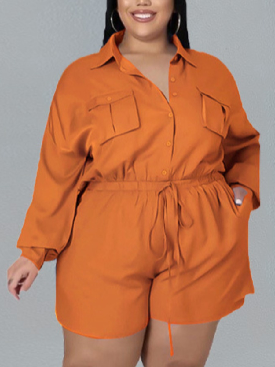 

LW Plus Size Solid Pocket Regular Romper, Croci