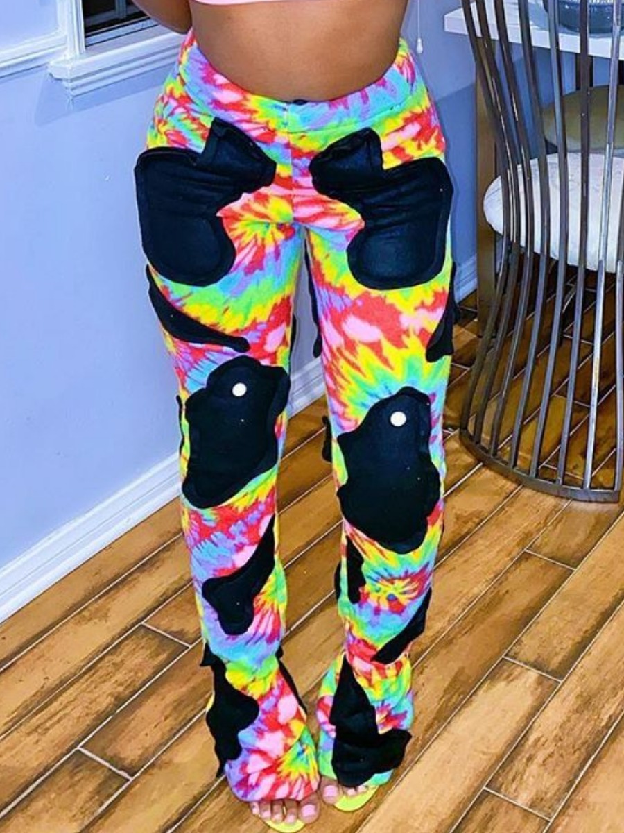 

LW BASICS Gradient Print Flared Pants, Multi