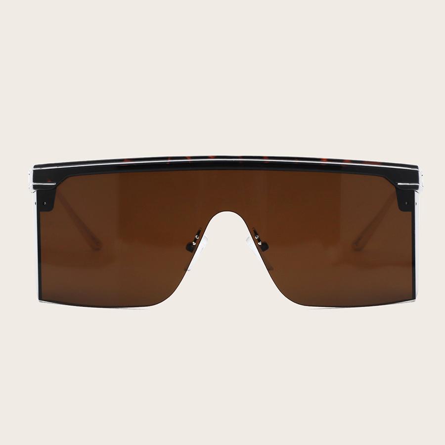 

LW One-piece Patchwork Sunglasses, Brown