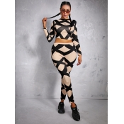 LW Crop Top Geometric Print Pants Set