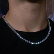 LW Men Crystal Double-layer Necklace