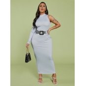 LW BASICS Half A Turtleneck One Shoulder Dress