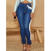 LW Stretch Tassel Design Basic Skinny Jeans