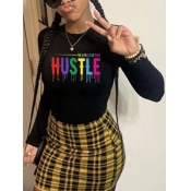 LW BASICS Round Neck Letter Print T-shirt