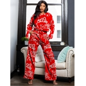 LW Letter Print Wide Leg Cropped Pants Set