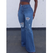 LW High-waisted High Stretchy Ripped Boot Cut Jean