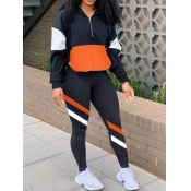 LW Dropped Shoulder Sleeve Patchwork Tracksuit Pan