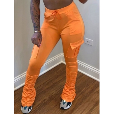 

LW Side Pocket Fold Design Pants, Orange