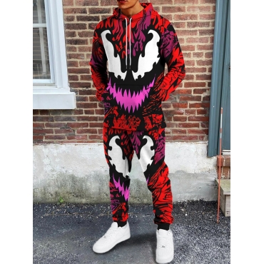 LW Men  Print Patchwork Oversized Pants Set от Lovelywholesale WW