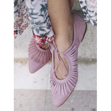 

LW Bandage Tassel Design Flats, Light purple