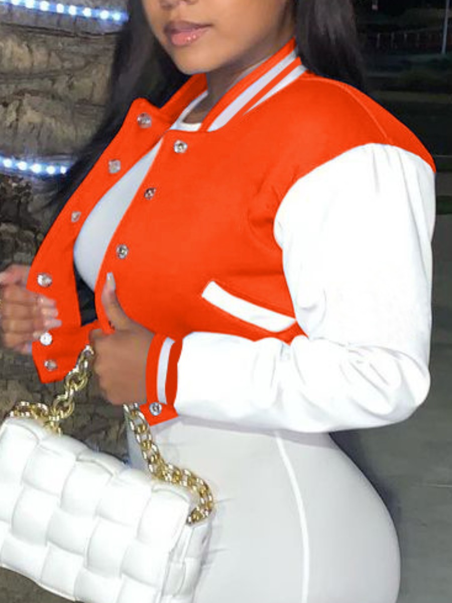 LW BASICS Button Design Patchwork Jacket