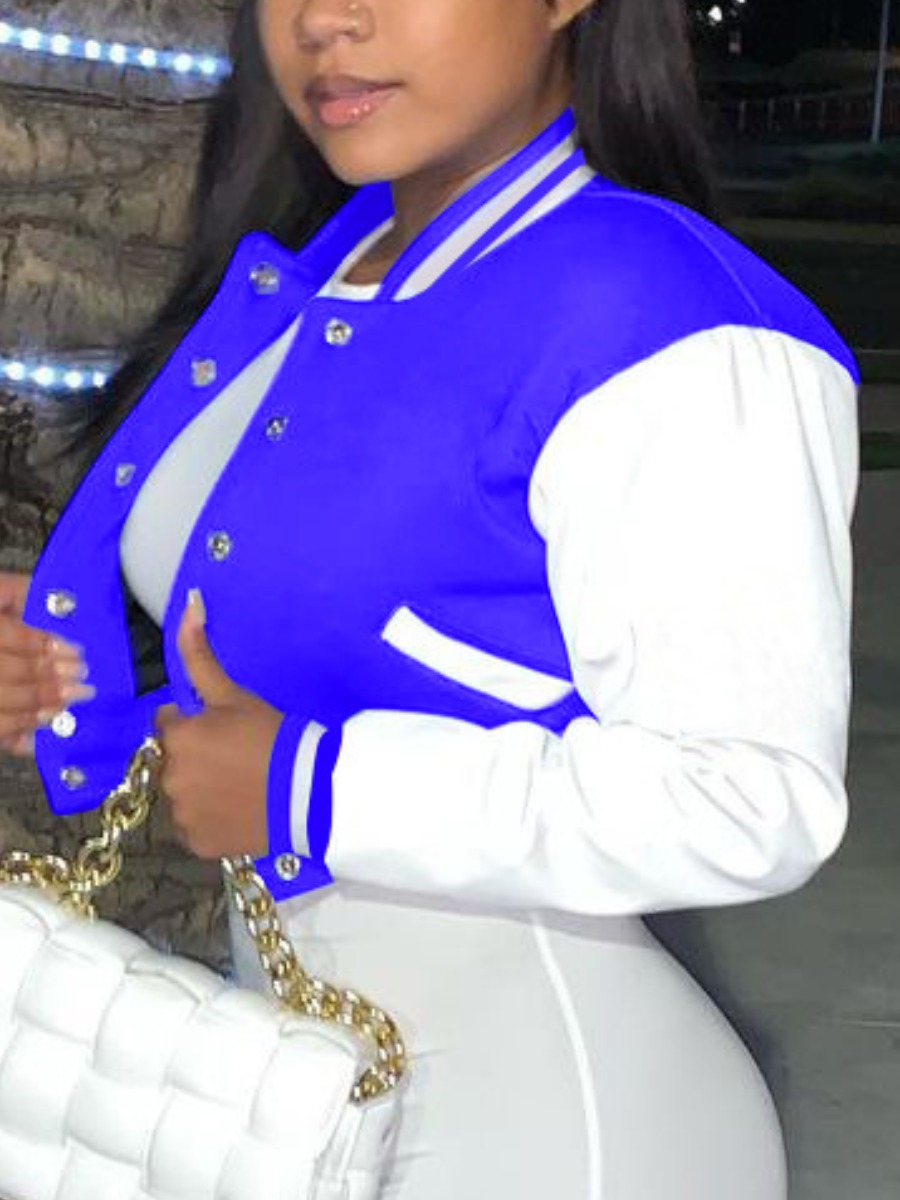 LW Button Design Patchwork Jacket