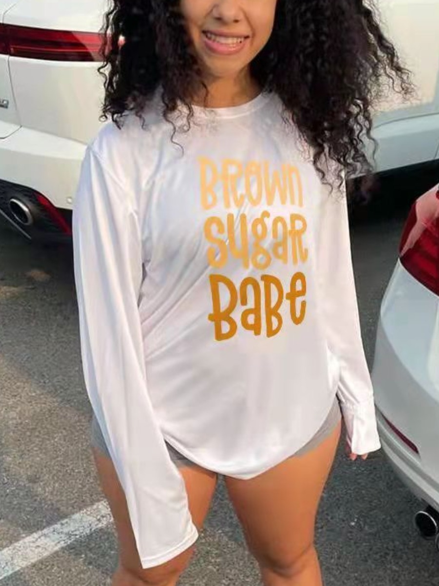 

LW Pullover Letter Print T-shirt, White