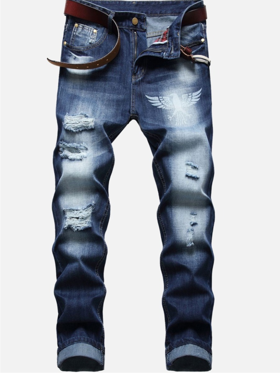 LW Men Ripped Gradient Jeans