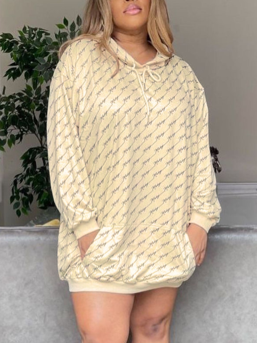 

LW Striped Pocket Design Sweat Dress, Apricot