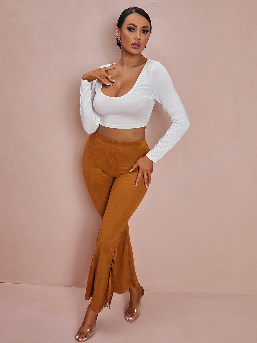 LW Crop Top Flared Pants Set
