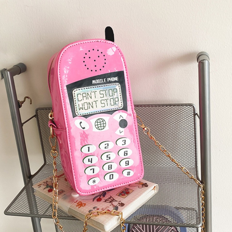 

LW PU Phone Design Crossbody Bag, Pink