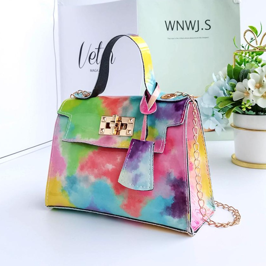 

LW Faux Leather Tie-dye Multicolor Messenger Bag, Multi