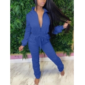 LW Casual Zipper Design Stacked Jumpsuit