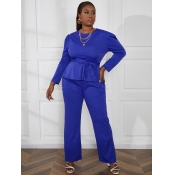 LW Plus Size Bandage Pocket Design Pants Set
