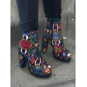 LW Cobra Print Chunky Sole Booties