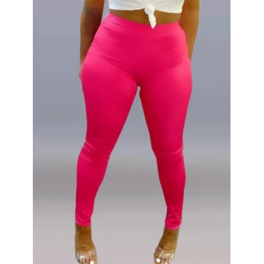 

LW Casual O Neck Letter Rose Red Two-piece Pants Set