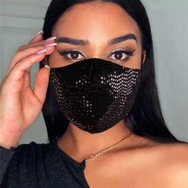 

LW COTTON Casual Animal Print Black Face Mask