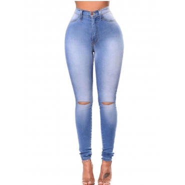 

LW Trendy Hollow-out Blue Jeans