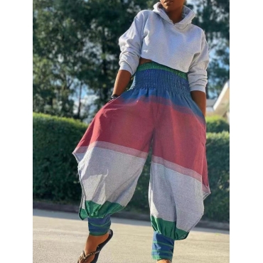 

LW Plus Size Color Block Bandage Pants, Multi
