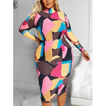 

LW Plus Size Color-lump Bodycon Dress, Multi