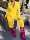 LW BASICS Zipper Design Skinny Jumpsuit