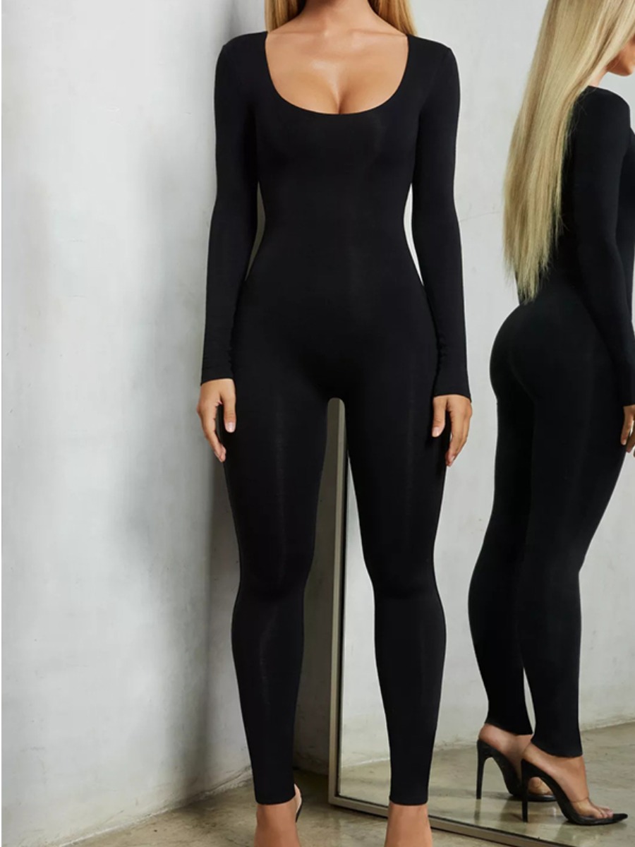 

LW Trendy Skinny Black One-piece Jumpsuit