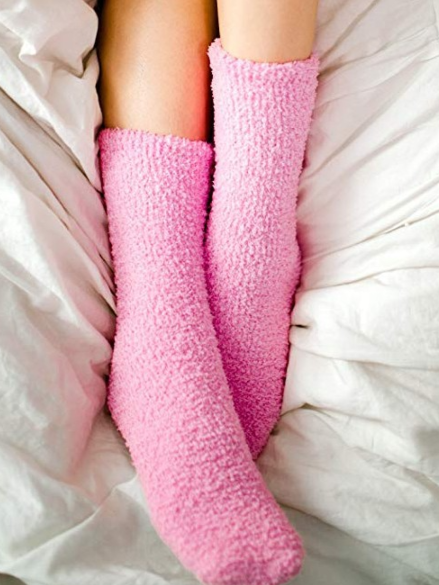 

LW Letter Print Raw Edge Socks, Pink