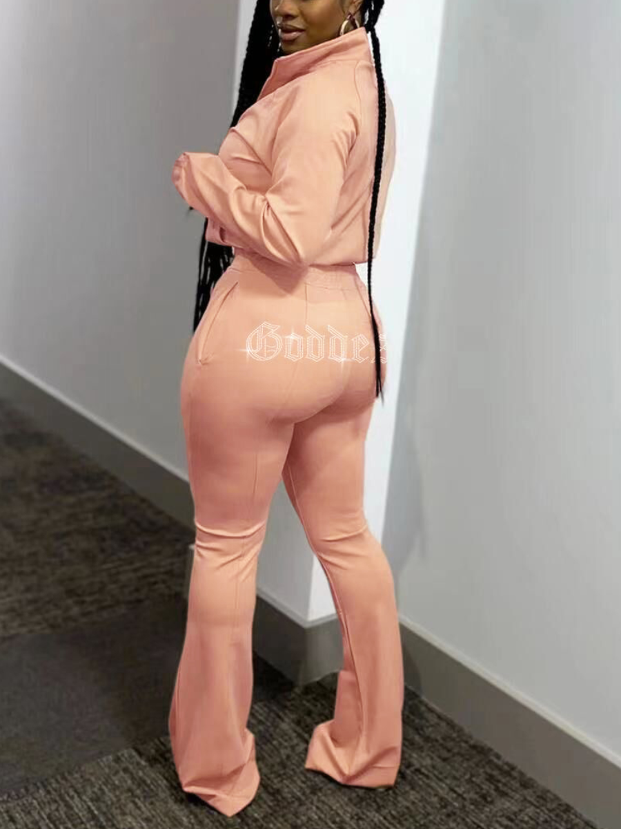 

LW Crystal Letter Print Tracksuit Set, Apricot