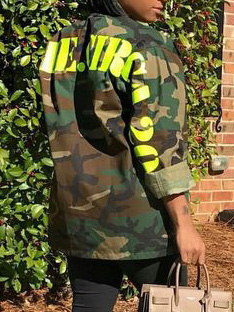 

LW Camo Letter Print Jacket