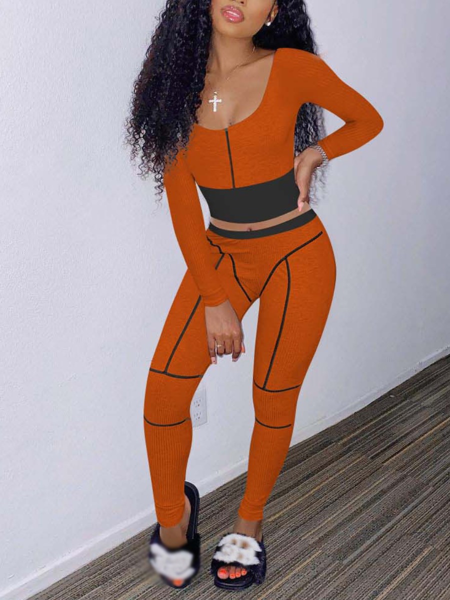 

LW Rib-Knit Striped Pants Set, Croci