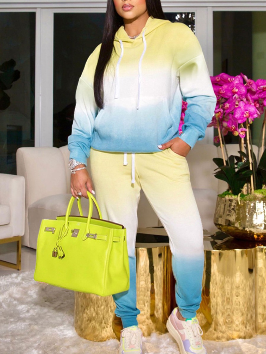 

LW Gradient Drawstring Tracksuit Set, Blue