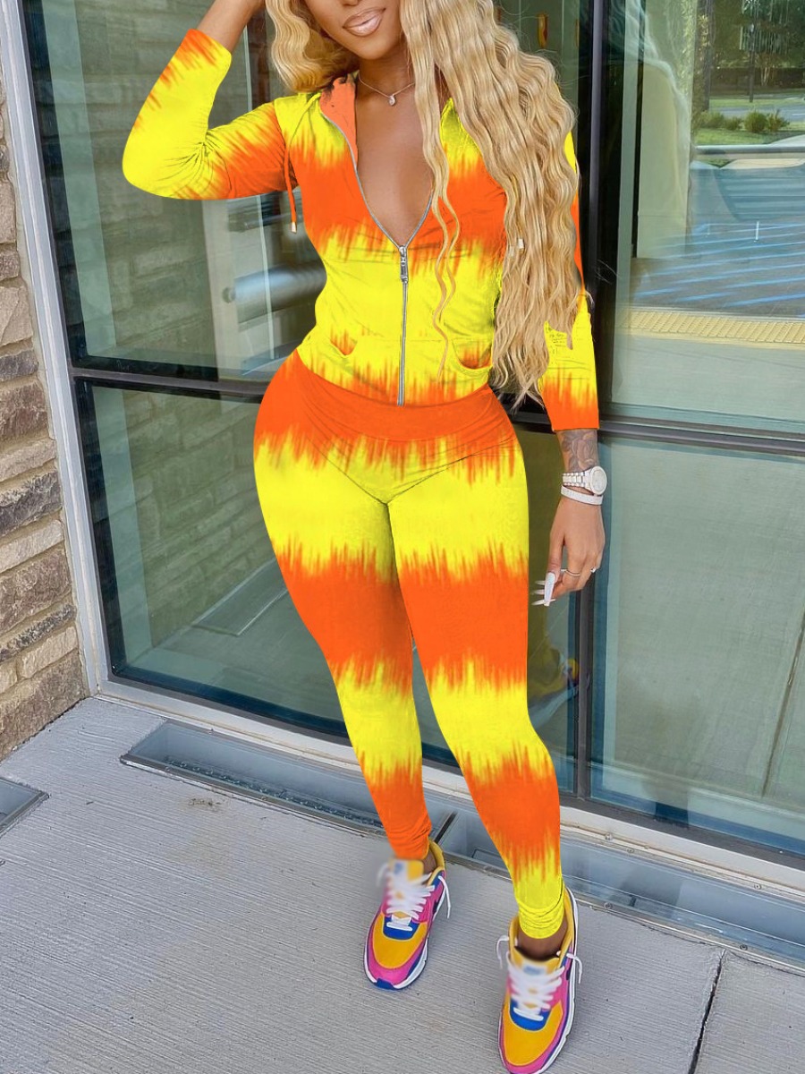 

LW Color Block Patchwork Pants Set, Yellow