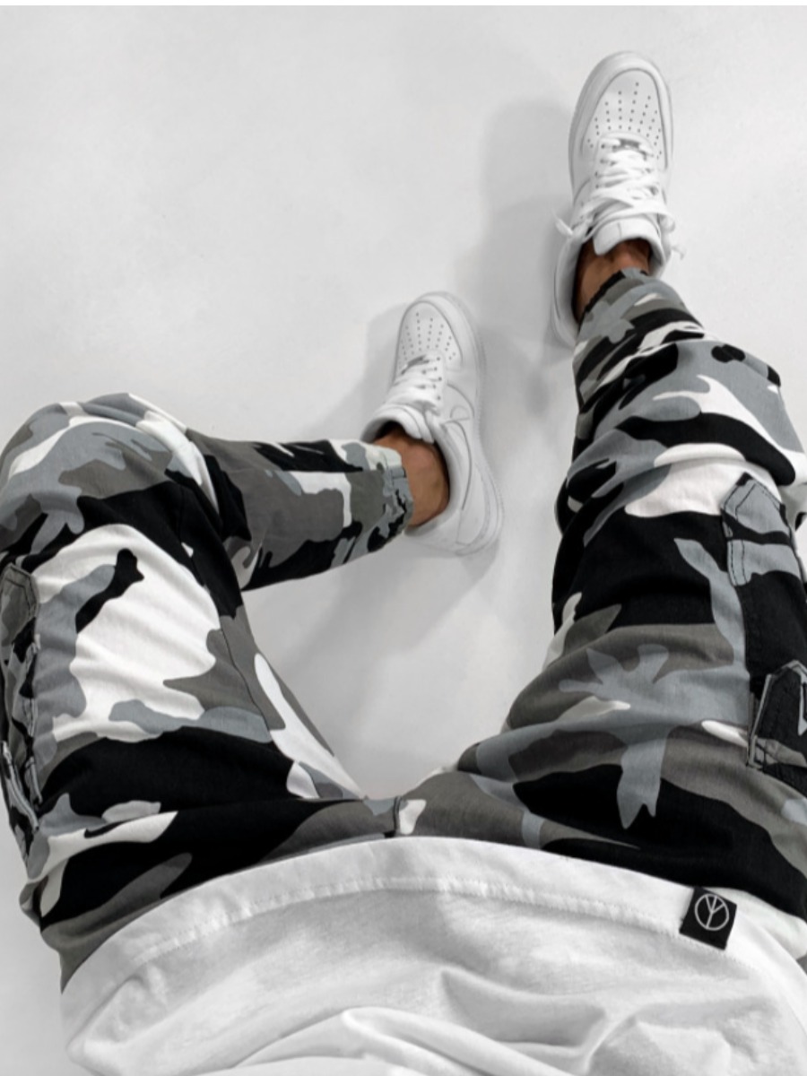 LW Men Pocket Design Camo Print Skinny Jeans