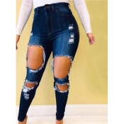 LW High Waist High Stretchy Ripped Jeans