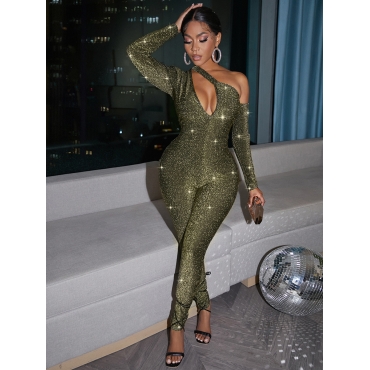 

LW SXY Sequined Hollow Out Jumpsuit, Gold