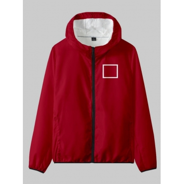 

LW Plus Size Pocket Red Light Game Invite Stickers Jacket (Waterproof), Dull red