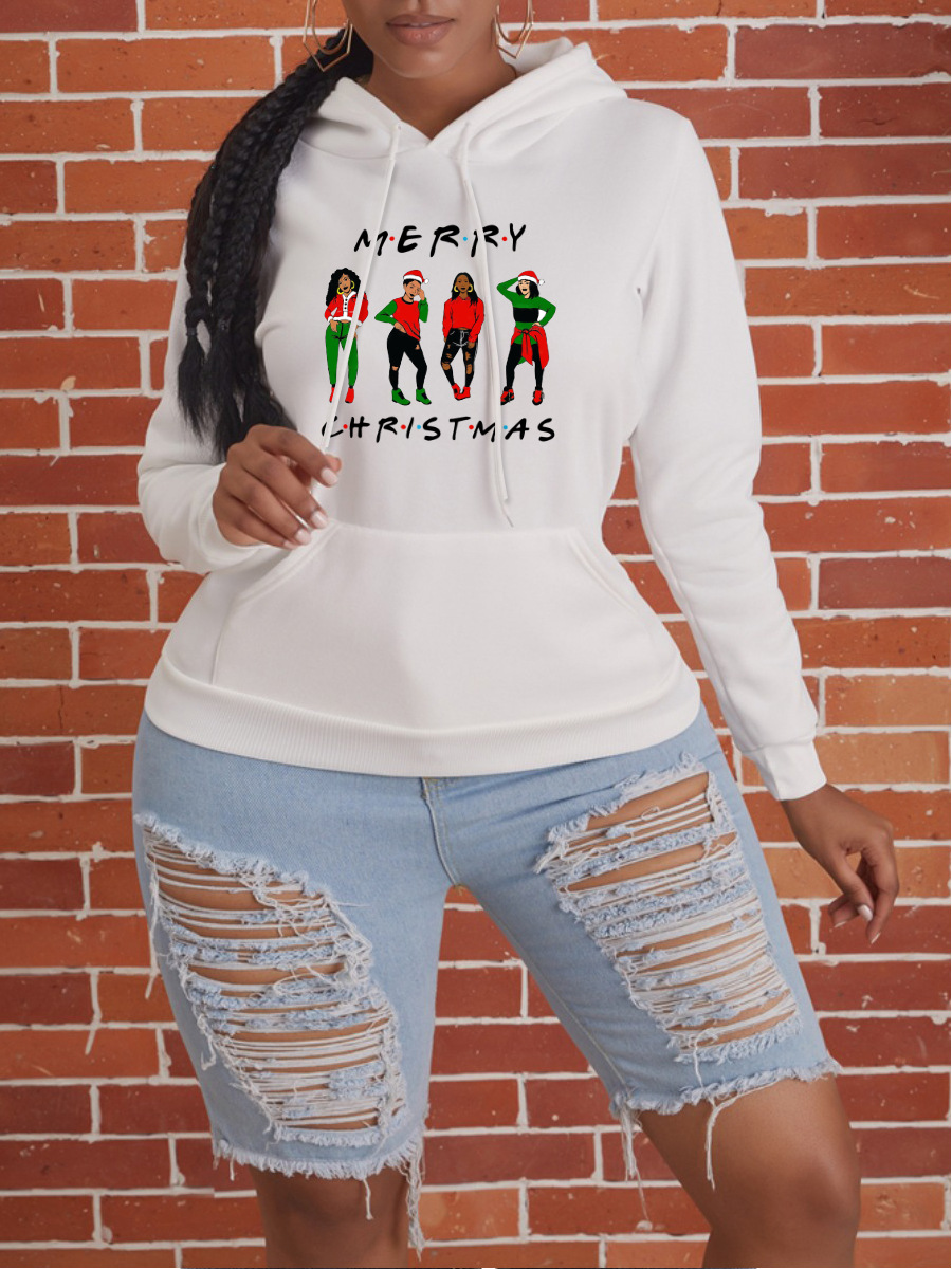 

LW Figure Letter Print Hoodie, White