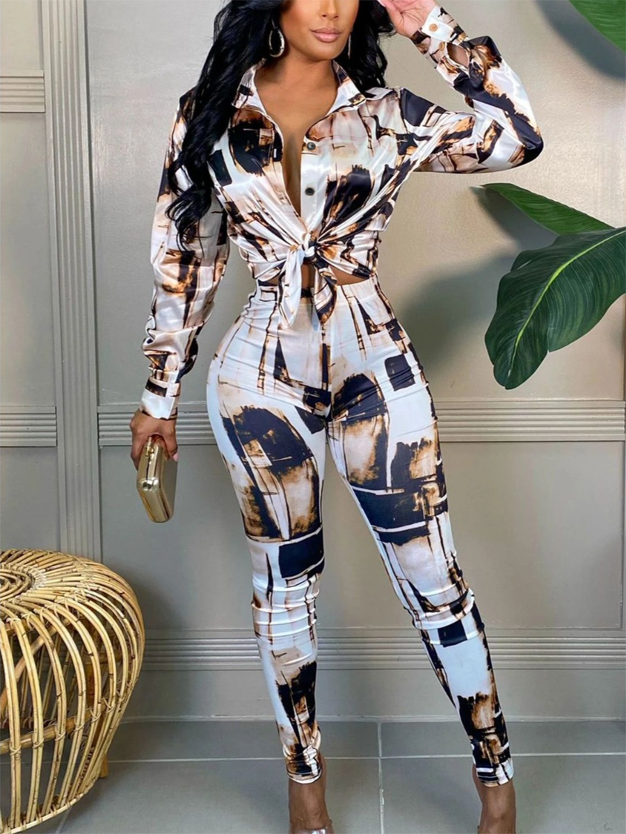 LW Tie-dye High-waisted Pants Set